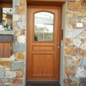 Porte d'entrer en bois et  vitre